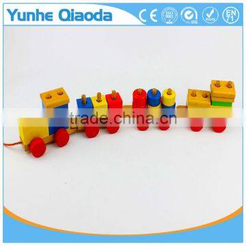 Colorful Wood Stocking Train Toys Geometric Building Blocks Education Gift photo-5
