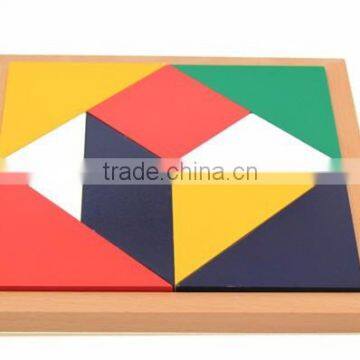 Wooden montessori education toy tangram jigsaw puzzle