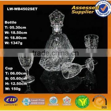 2015 Clear glass unique shaped glass bottles