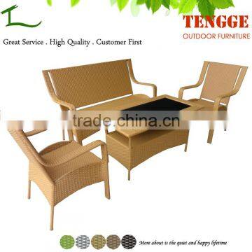 4-piece Outdoor PE Rattan Wicker Sofa and Chairs Set Rattan Patio Garden Furniture Set photo-2