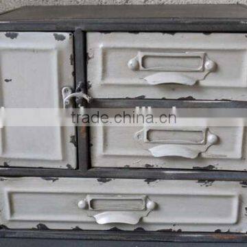 Small Industrial Vintage Retro Style 3 Drawers Metal Cabinet photo-2