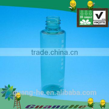 50ml blue biodegradable eco-friendly material non-toxic plastic PLA bottle for cosmetics and perfume