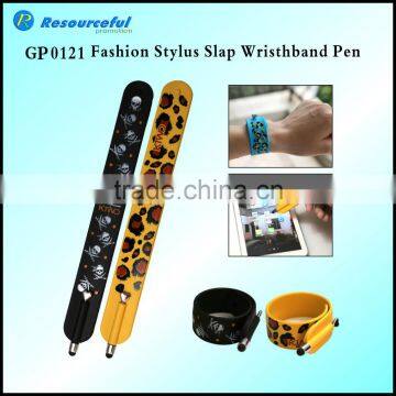 Promotional multi-functional Fashion stylus slap wrisband pen with custom logo