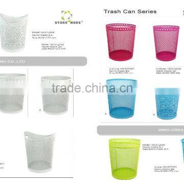 Red Urban Collection Artistic Punched Metal Business Waste Bin Garbage Can