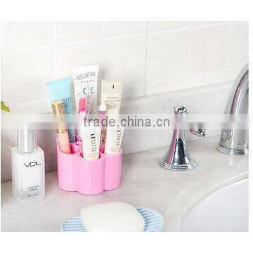 Cy269 Plastic Plum Blossom Shaped Dressing Table Cosmetic Storage Box Candy Color Desktop Separating Arrangement Box photo-2