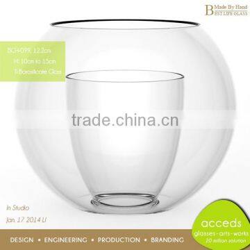 2014 Novelty OEM/ODM Round Replacement Clear Glass Tealight Holder photo-2