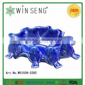 Garden Decor Glazed Leaf Bird Ceramic Porcelain Plate photo-2