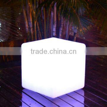 hard plastic light furniture sitting cube seat