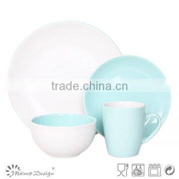 Blue and White Eco Round Glazed Western Dinner Set photo-2