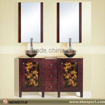 bath furniture cabinet with art sinks