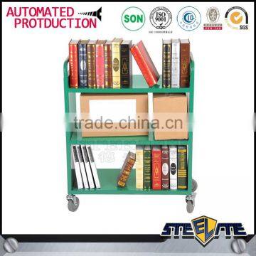 Modern Design Steel Trolley Library Equipment Steel Library Book Trolley photo-4
