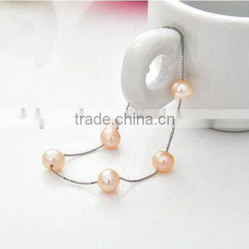 6-7 mm Pink Freshwater Pearl Necklace and Bracelet Sets photo-3