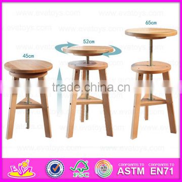 Top quality can adjustable height wooden Simple Spiral Swivel Lifting Stool W08G147