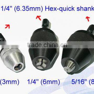 3mm to 8mm 3 Jaws Keyless Drill Chuck With Hex Quick Shank for Power Tools photo-4
