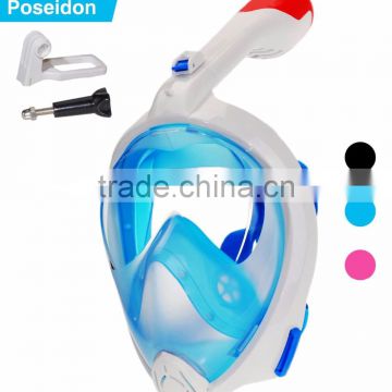 180 Degree View Snorkel Mask Full Face Easy Breath Gopro Compatible with Anti-fog and Anti-leak Technology