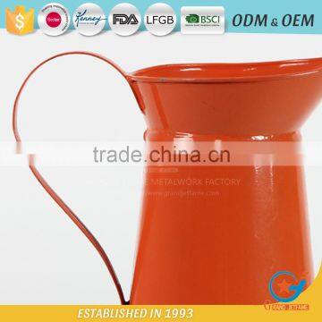Homeware Galvanized Powder Coating Orange Water Metal Jugs With Handles Jug for Flower photo-5