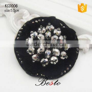 Fashion decorative black circle shape glass bead shoe clip