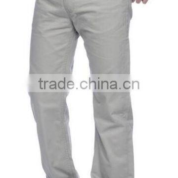 Men's Grey Regular Fit Saturated Slub Twill Pants