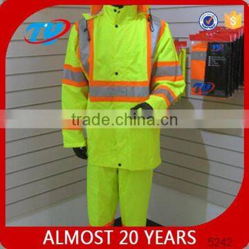 pvc quilted bomber jacket and waterproof trousers