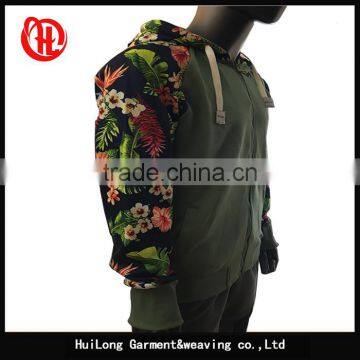 New Style Young Men Flower Printing Sleeve Autumn Hoody Jacket photo-3