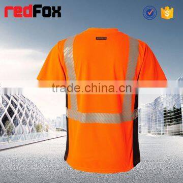 led t-shirt red 160gsm mesh reflective safety t-shirt men four-tape short sleeves working safety t-shirt