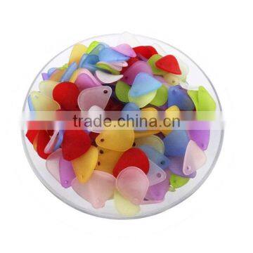 Wholesale custom matte petal acrylic beads cheap matte petal plastic beads for diy jewelry accessories