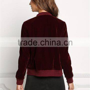 MGOO Imported Latest New Design Cheap Price Zip Up Corduroy Bomber Jackets or Women Zip Up Long Sleeves photo-6