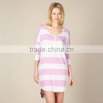 grey block striped sexy ladies night shirts