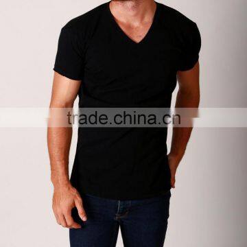Men Blank Vneck t Shirt Cotton photo-2