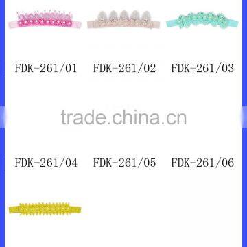 Wholesale Cheap Plain Pearl Printed Adjustable Newborn Baby Girl Hair Accessories Skinny Elastic Princess Headband photo-4