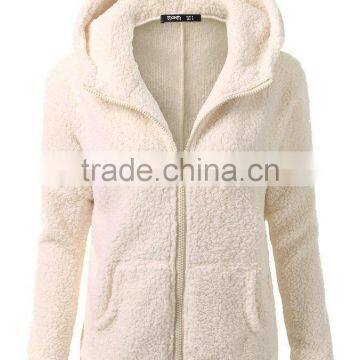 Hot Sale High Quality Super Comfort Custom Zipper up Women's Hoodie Coat