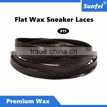 Luxury Custom Flat Waxed Leather Dark Brown Dress Shoelaces for High Shoes with Metal Tips - 12 Colors - eBay/Amazon Supplier