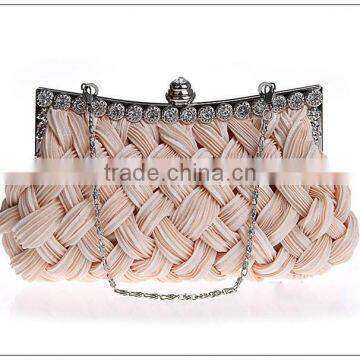 R0027H Hot-selling fashion knitted fold ladies party clutch bag