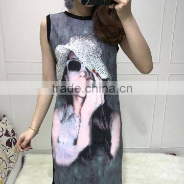 2017 Summer Women Clothes plus exaggeration printed woman dress