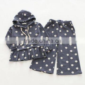 New Style Polka Dots Cotton Wholesale Girls Clothing Sets photo-3