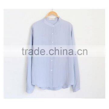 Linen/Cotton Mandarin Collar Long Sleeve Blouse/casual Shirts for Women photo-3