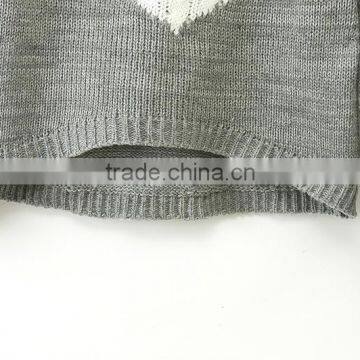 Big Girls' Color Block Heart Printed Stylish Branded Pullover Sweater photo-5