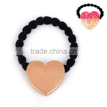 Zinc Based Alloy DIY Resin Mold For Jewelry Making Hair Ties Heart Gold Plated & Black