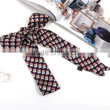 Fashion Multicolor Square Grid Checker Chiffon Multifunction Skinny Scarf