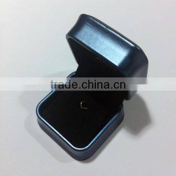 Sapphire Blue Leather Jewelry Box Double Ring and Pandent Packing photo-3