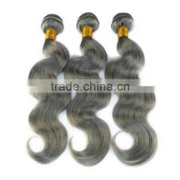 Large Stock Fast Shipping Wholesale Cheap Grey Human Hair Piece Brazilian Body Wave Gray Hair Weave photo-4