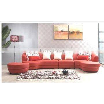 Household Delicate Red Leather Sofa