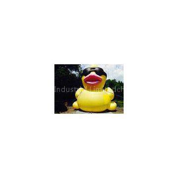 EN14960 Anti - UV Inflatable Yellow Duck 4m Lovely Giant Inflatable Animal