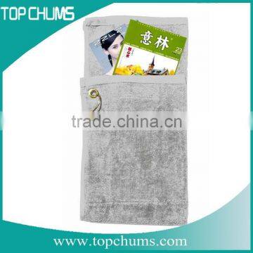 Promotional gym sports towel with zip pocket