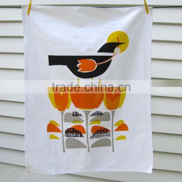 small size cheap White tea towel with your custom print design