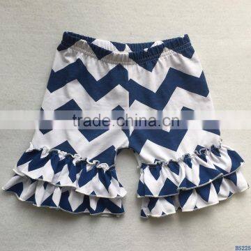 Kids wear double ruffle weave pattern cotton summer shorts 2017 wholesale children Icing clothes