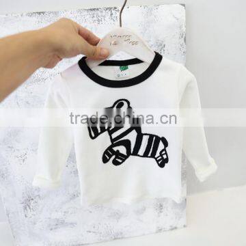 B22144A 2017 Fall Korea Infant baby pullovers shirt Cute cartoon long sleeved cotton blouse