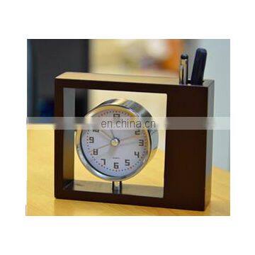 Wooden Pen Holder Desktop Clocks