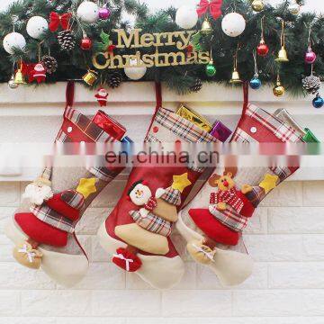 Elegant Christmas Tree Decoration Supplies Santa Claus Snowman Elk Christmas Stocking