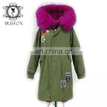 Army Green Winter Jacket Men Warm Casual Parka, Raccoon Fur Coats Big Size photo-2